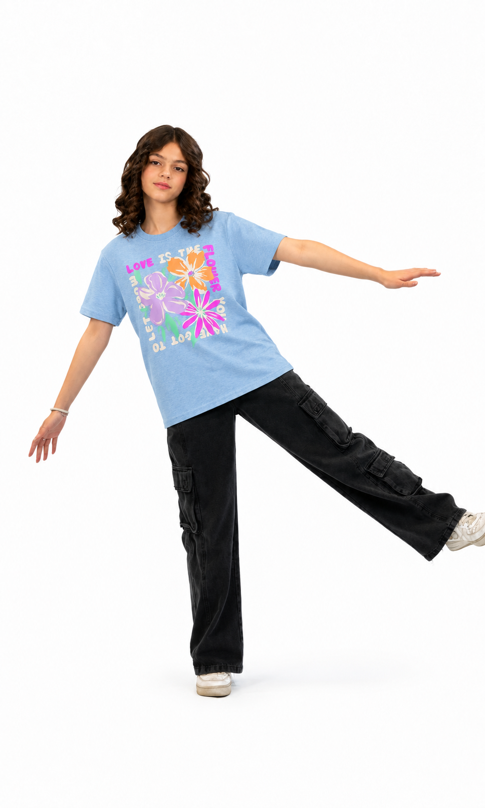 Girls Printed Tee - Blue