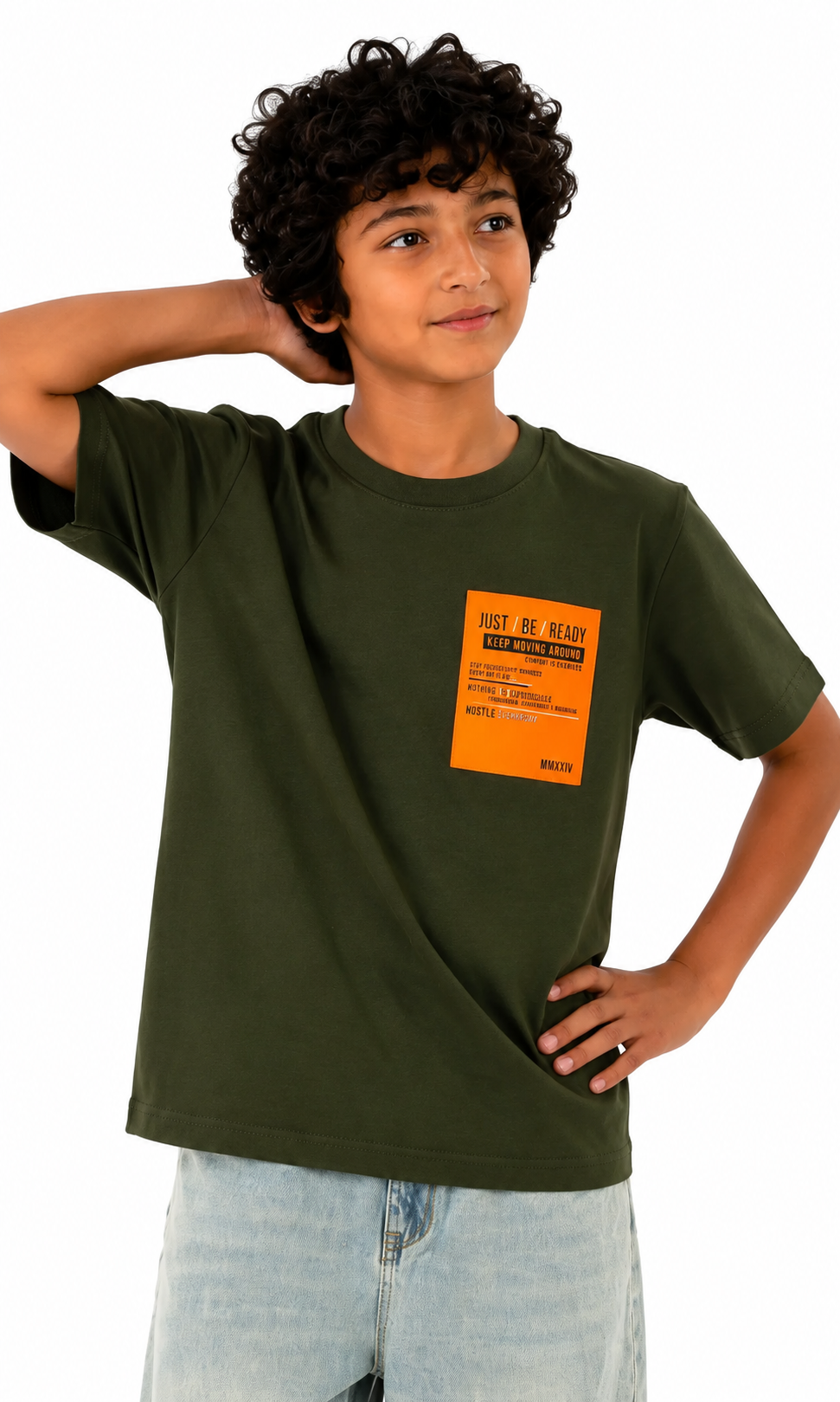 Boys Printed T-Shirt - Olive