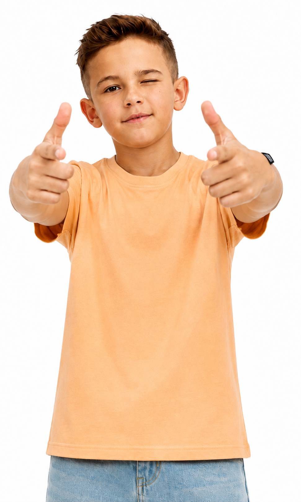 Boys Casual Short Sleeve T-Shirt - Peach