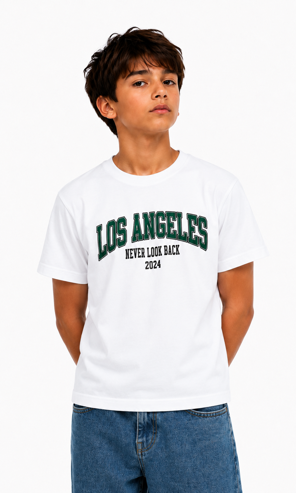 Boys Casual Short Sleeve T-Shirt - White