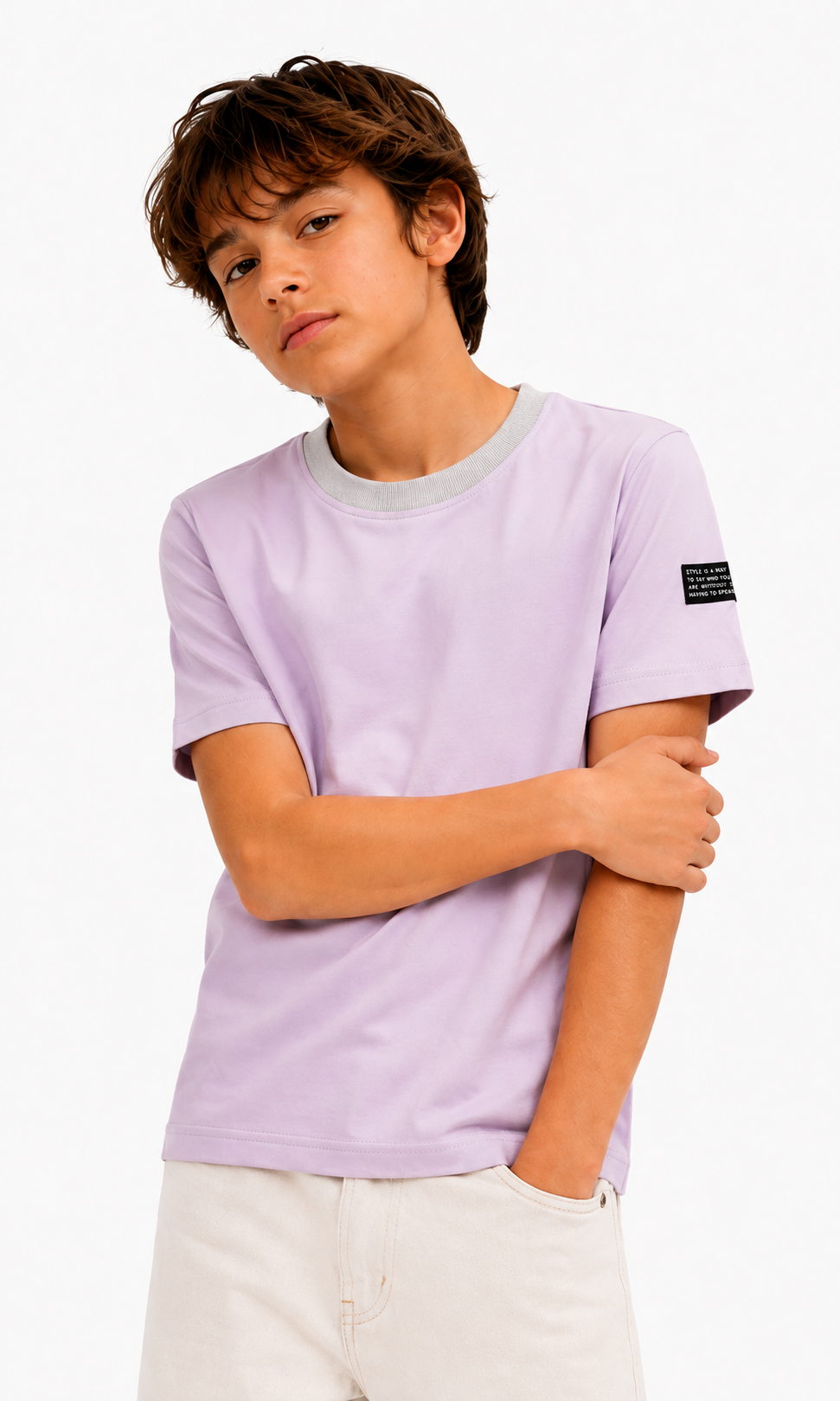 Boys Casual Short Sleeve T-Shirt - Purple
