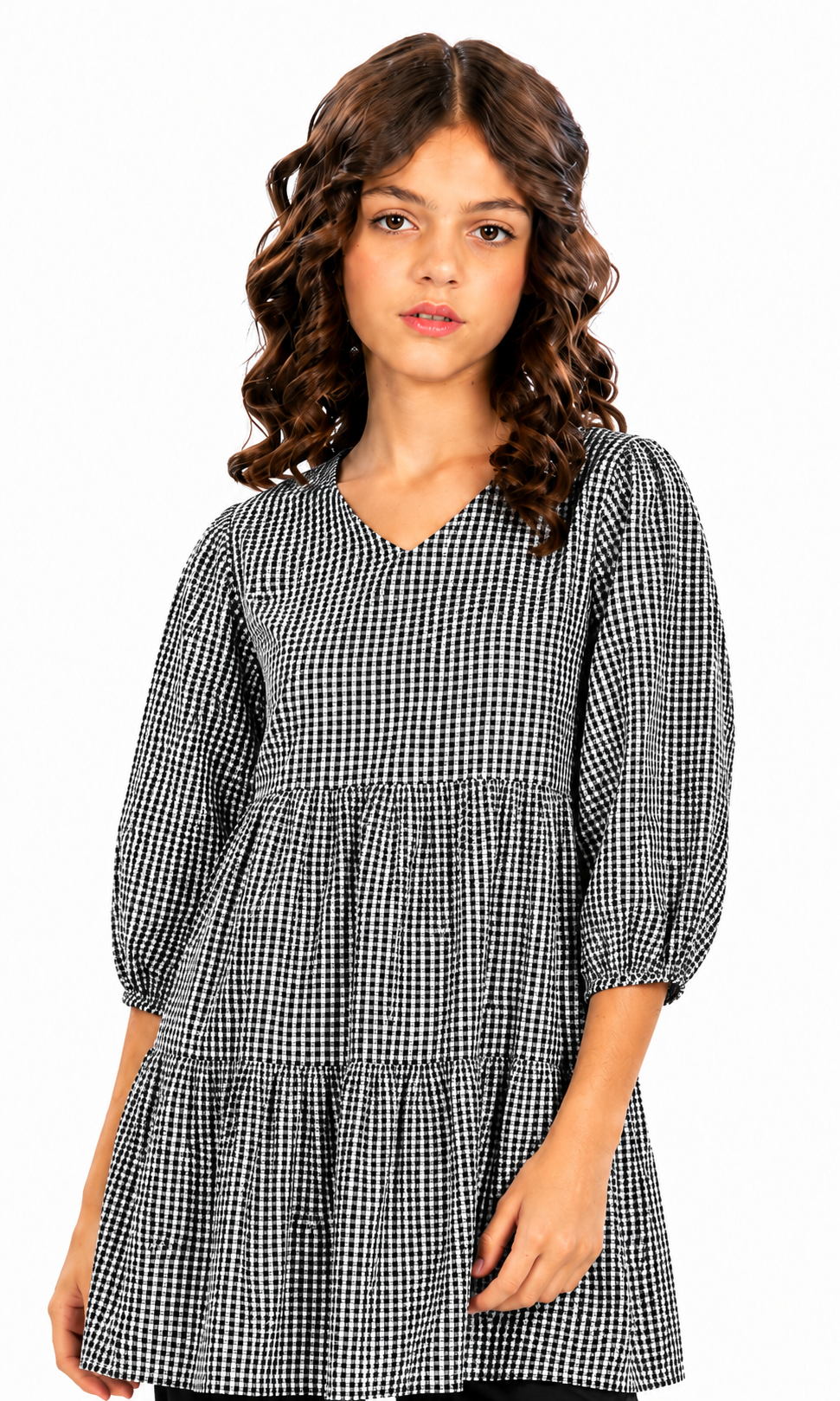 Girls Cotton Frock - Grey