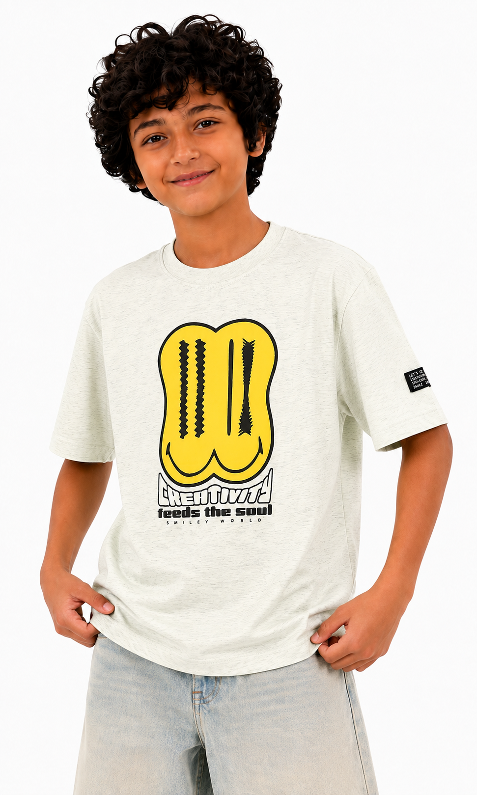 Boys Casual Short Sleeve T-Shirt - Oatmeal