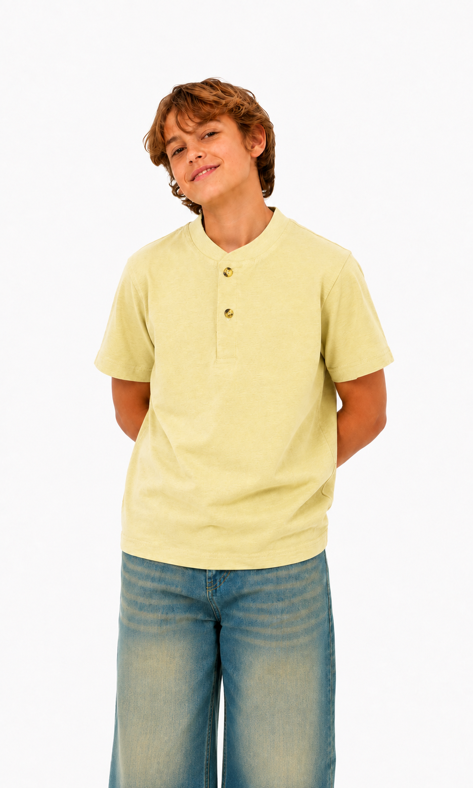 Boys Casual Short Sleeves T-Shirt - Beige