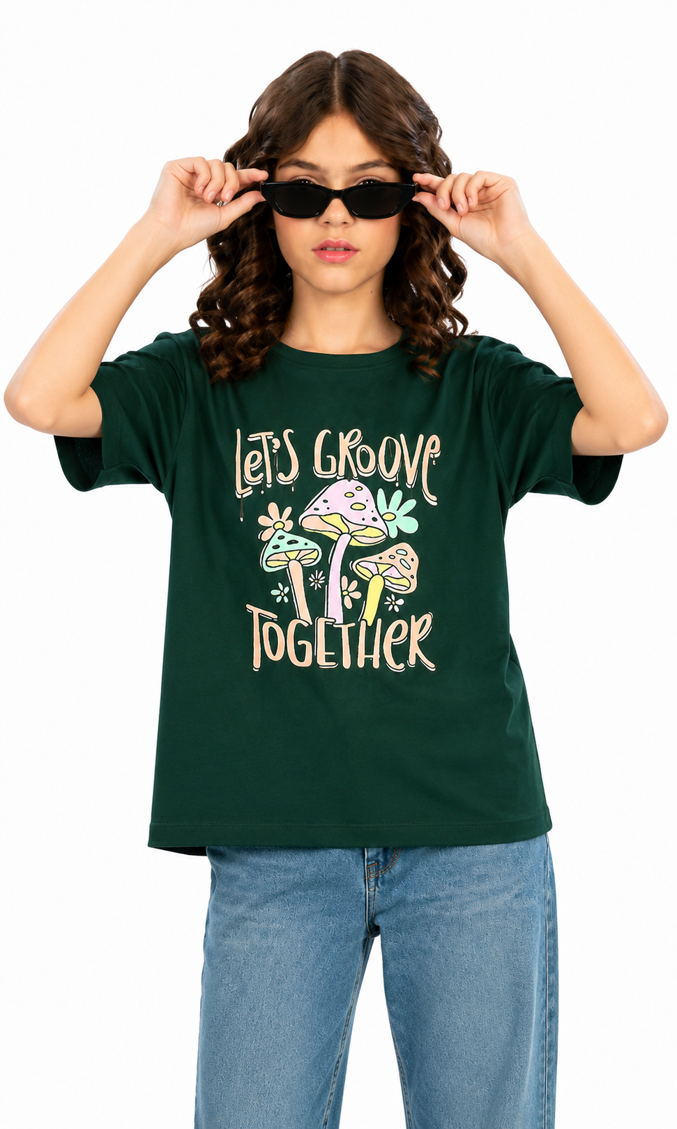 Girls Printed T-Shirt - Green