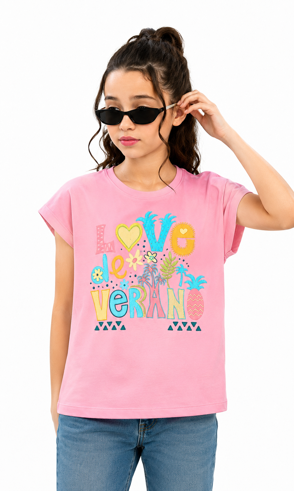 Girls Printed T-Shirt - Pink