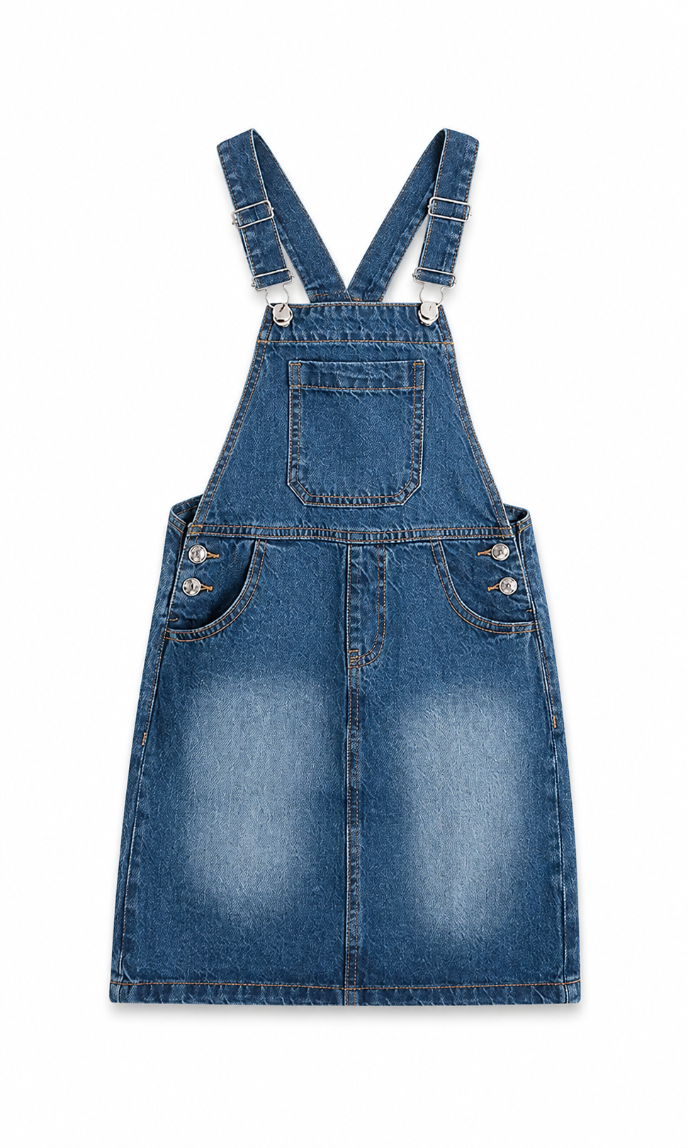 Girls Denim Dangri Skirt Denim