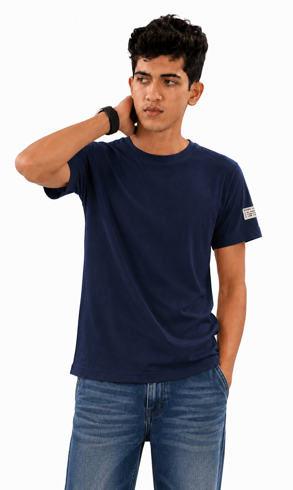 Boys Cotton Basic T-Shirt - Navy