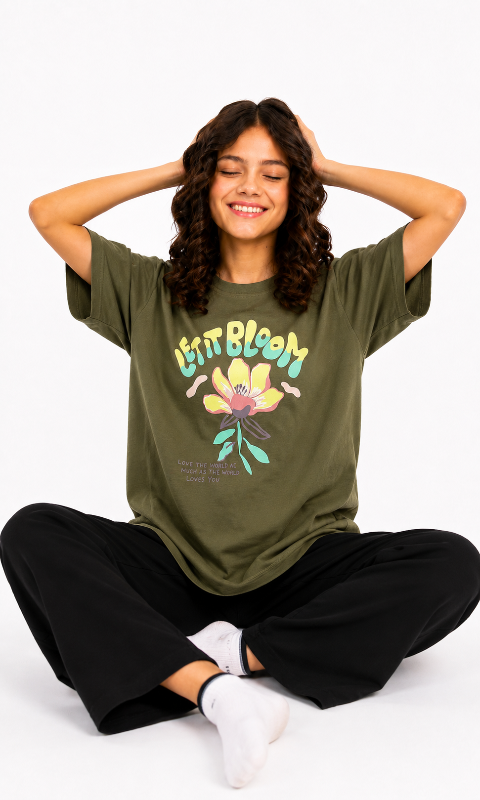Girls Graphic T-Shirt -  Olive