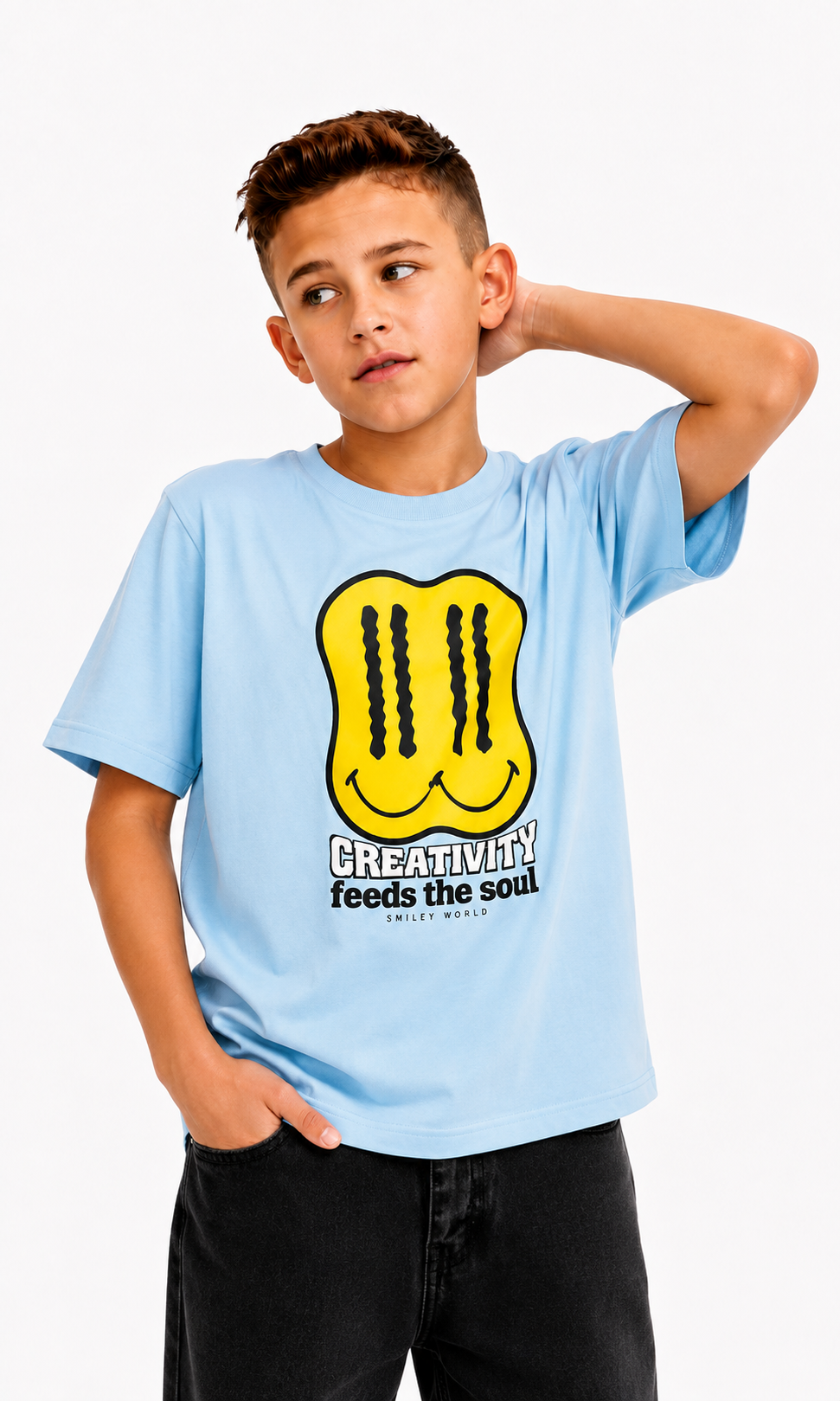 Boys Casual Short Sleeve T-Shirt - Sky Blue