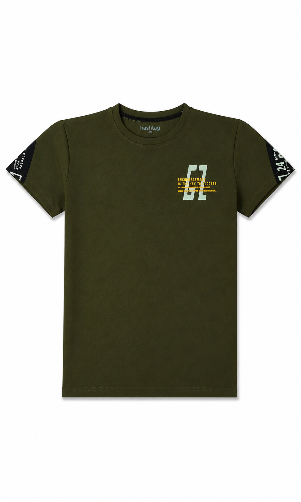 Boys Printed T-Shirt - Olive Green