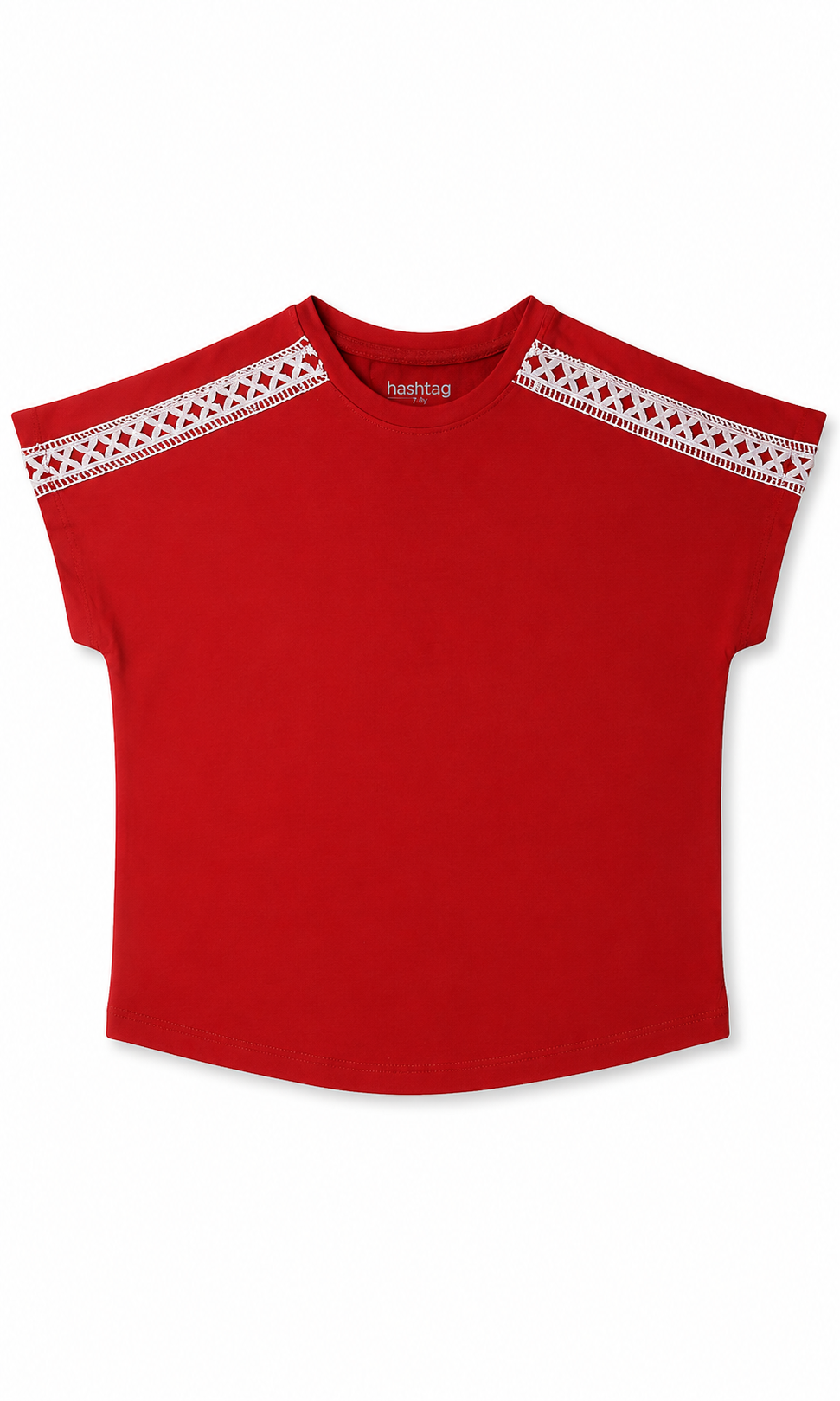 Girls Plain Tee - Red