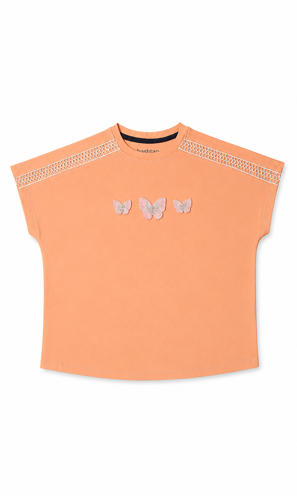 Girls Butterfly Tee - Peach