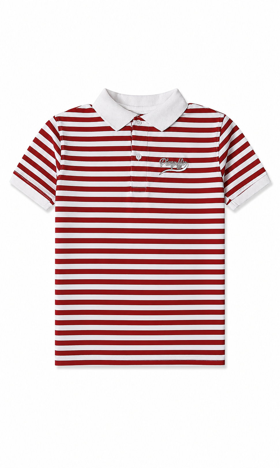 Boys Stripes Polo T-Shirt - Red