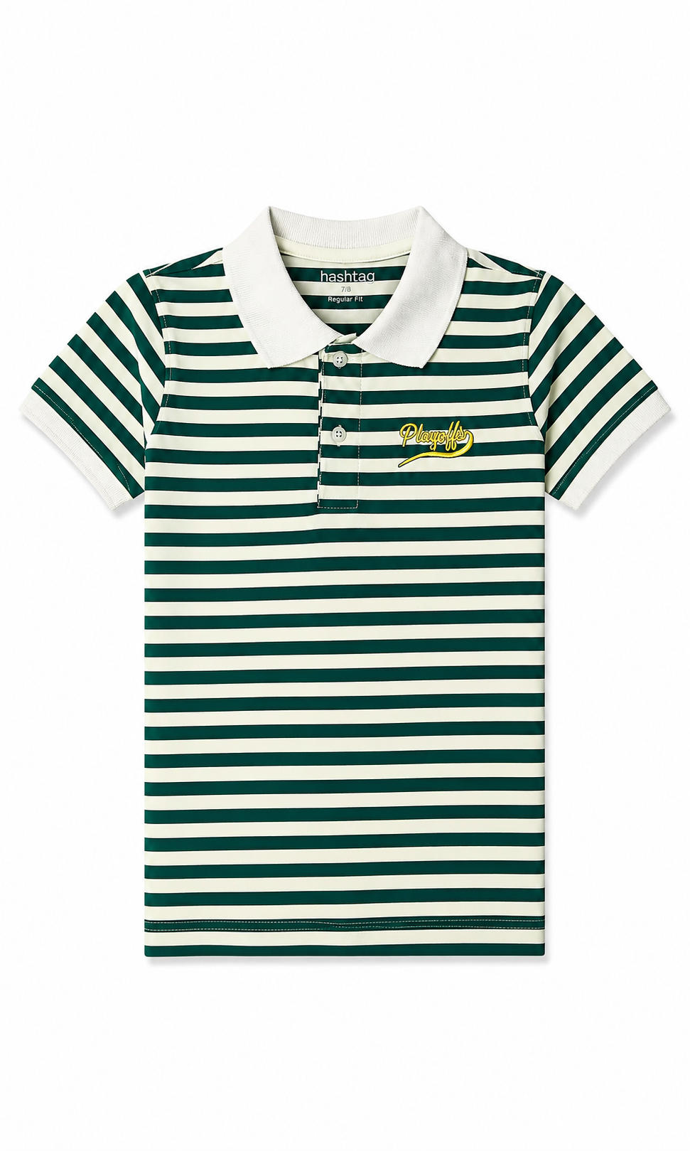 Boys Stripes Polo T-Shirt - Green