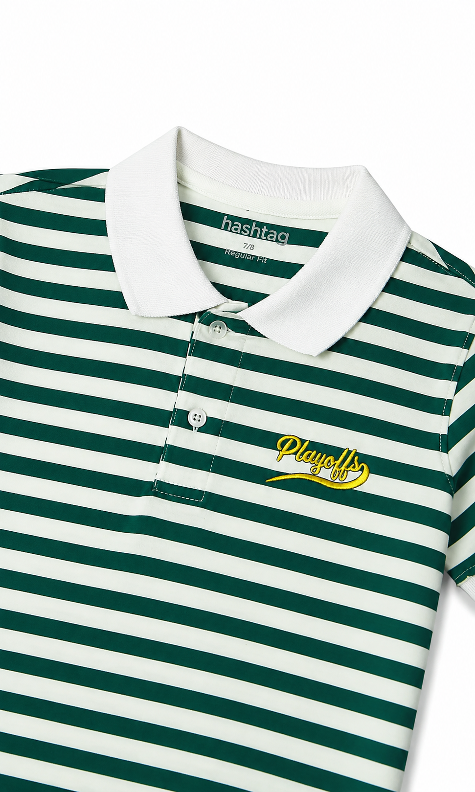 Boys Stripes Polo T-Shirt - Green