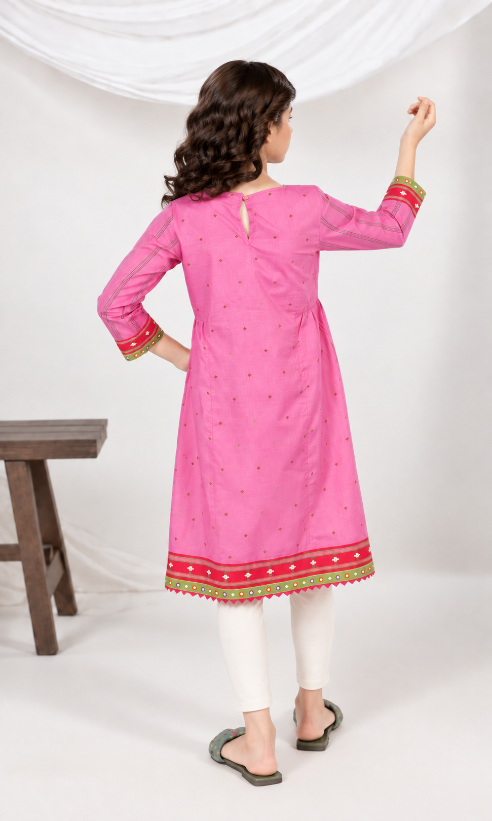 Girl's Stitched Poly Lawn Kurti