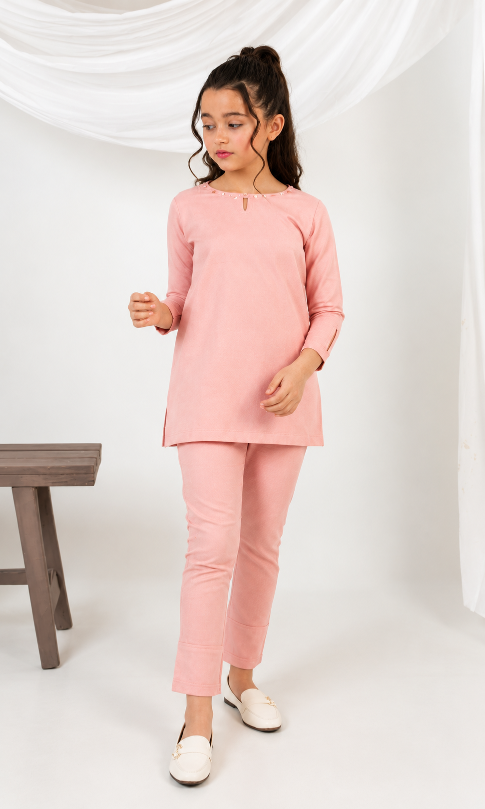 Girl's Stitched Dobby Jacquard 2 PCs