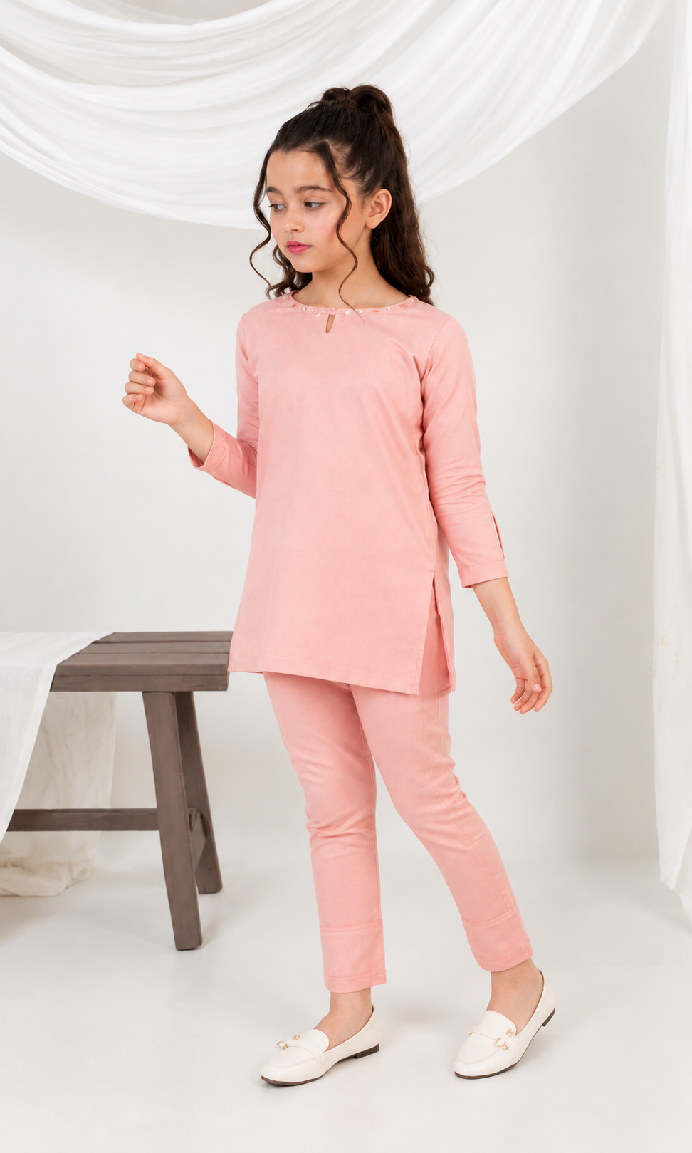Girl's Stitched Dobby Jacquard 2 PCs