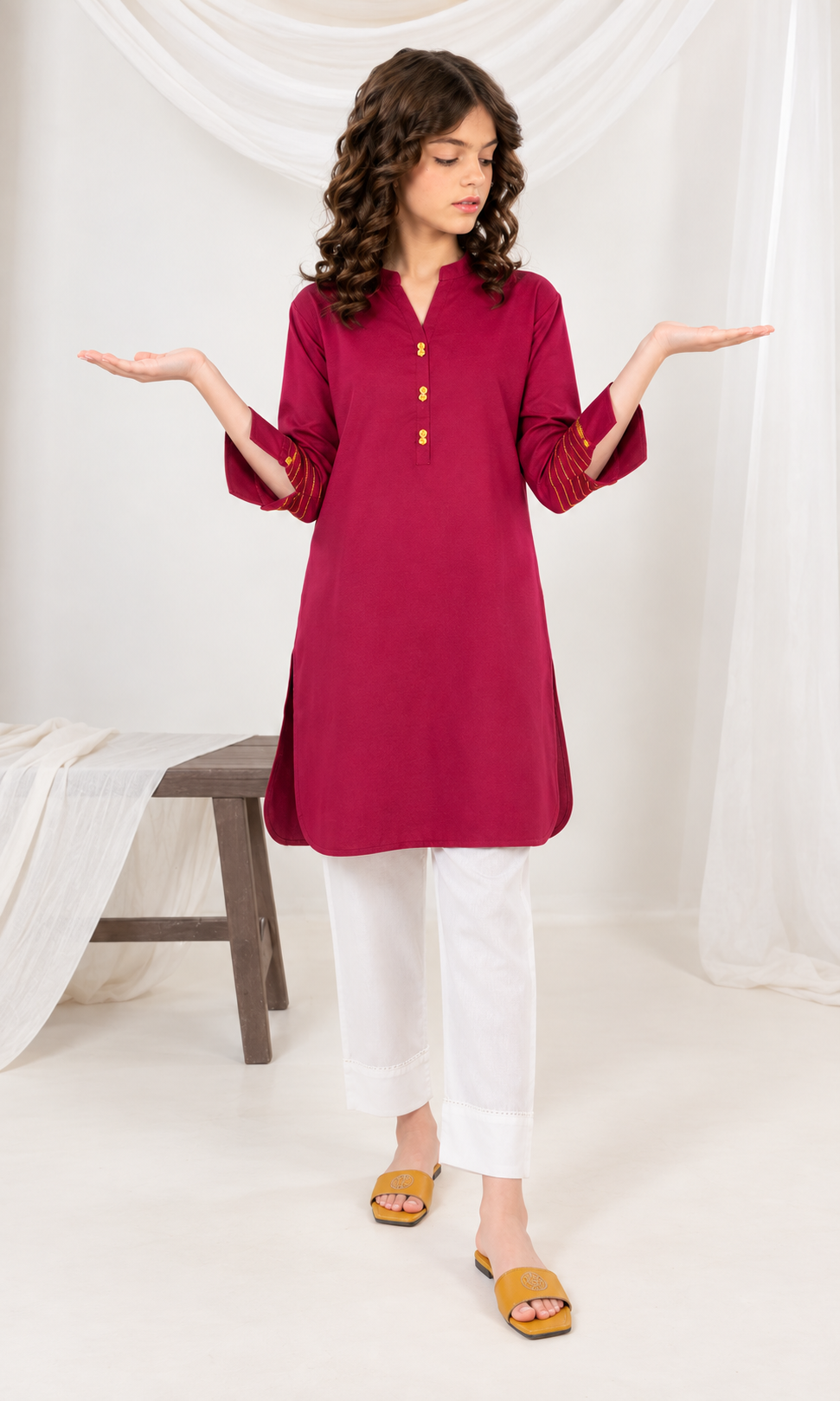 Girl's Stitched Dobby Kurti
