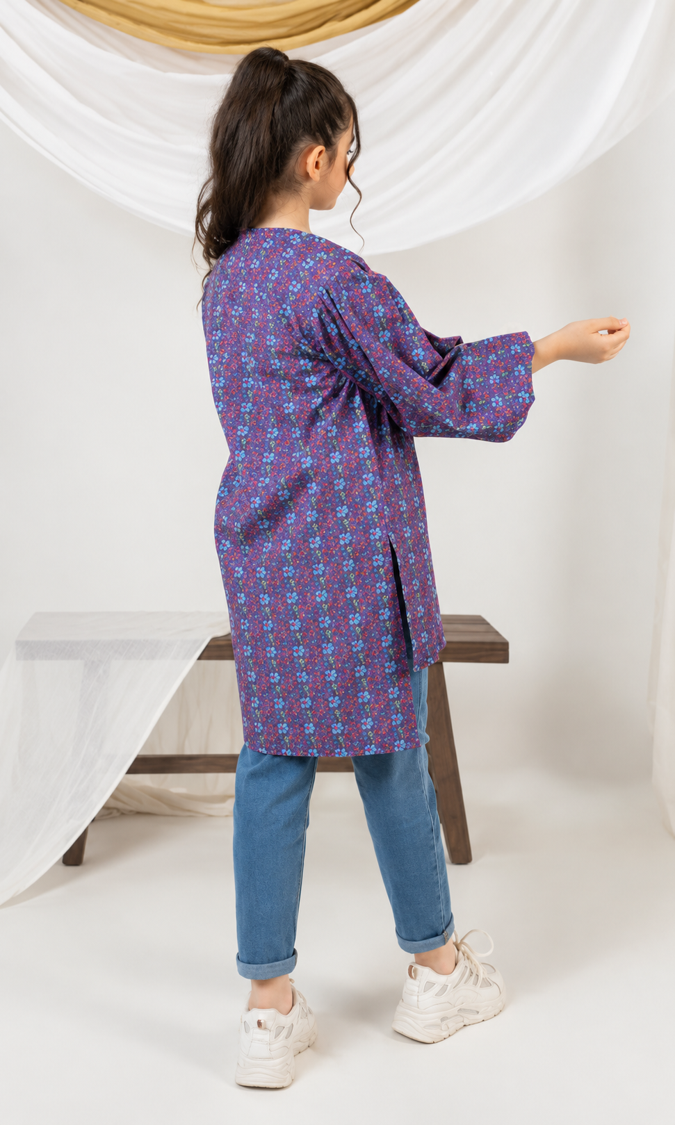 Girl's Stitched Poly Lawn Kurti