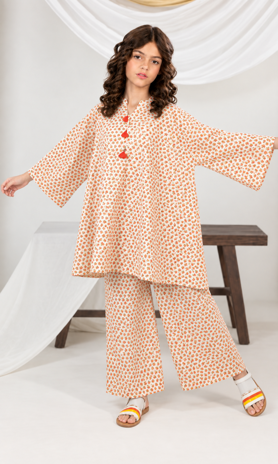 Girl's Stitched Polly Lawn 2 PCs