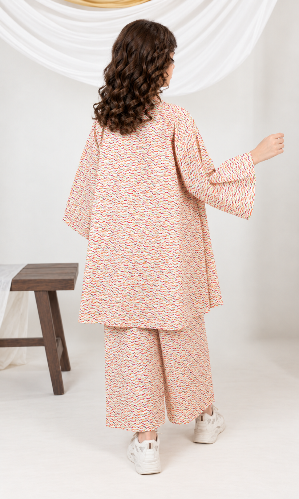 Girl's Stitched Poly Lawn 2 PCs
