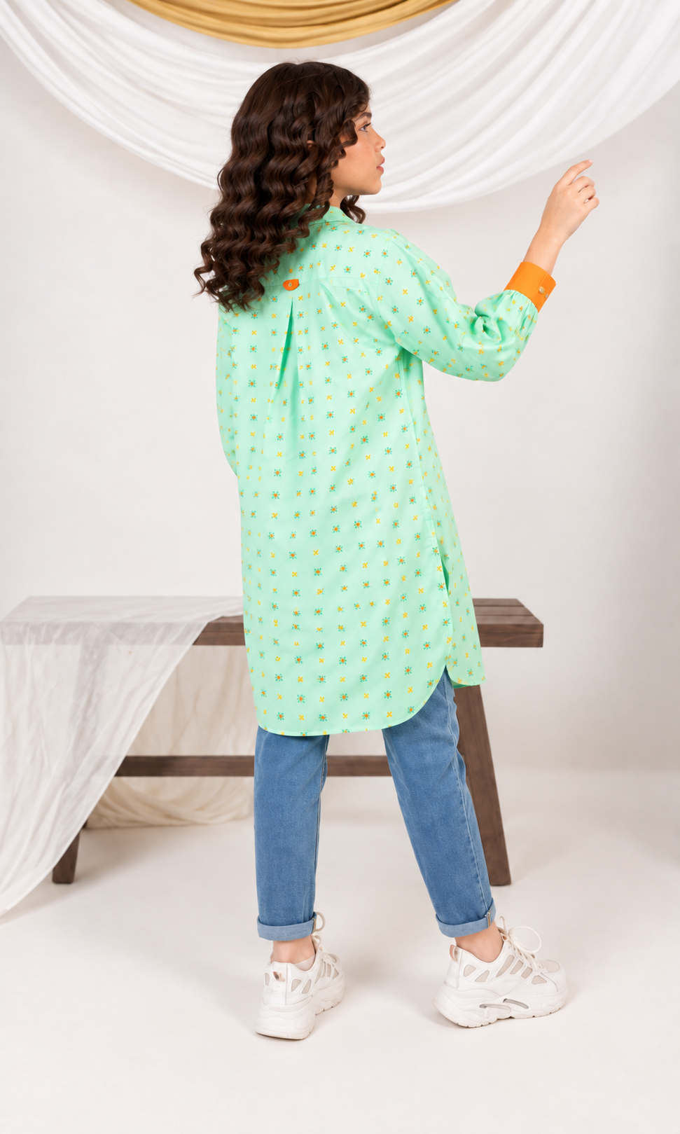 Girl's Stitched Poly Lawn Kurti