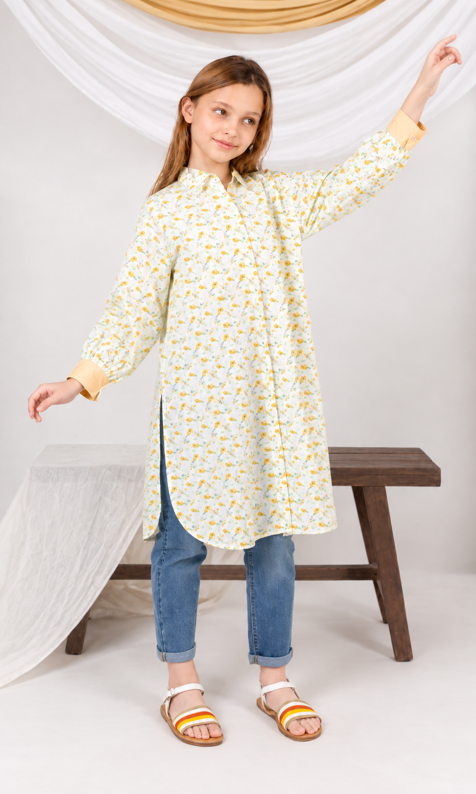 Girl's Stitched Poly Lawn Kurti