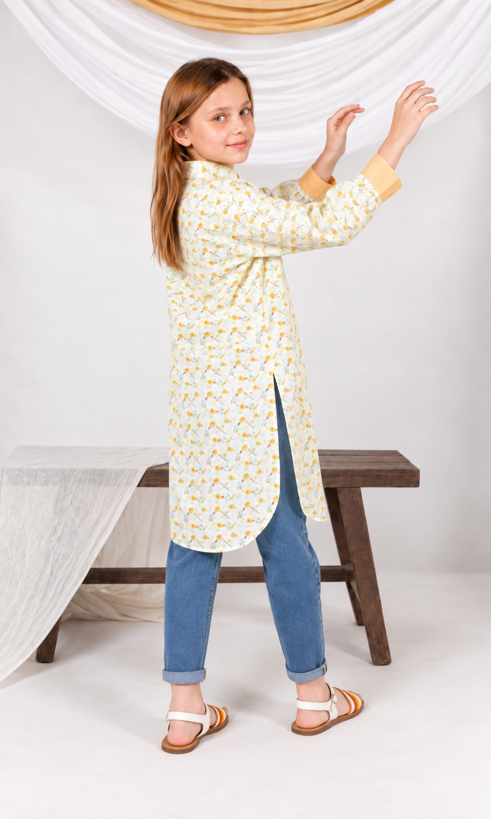 Girl's Stitched Poly Lawn Kurti