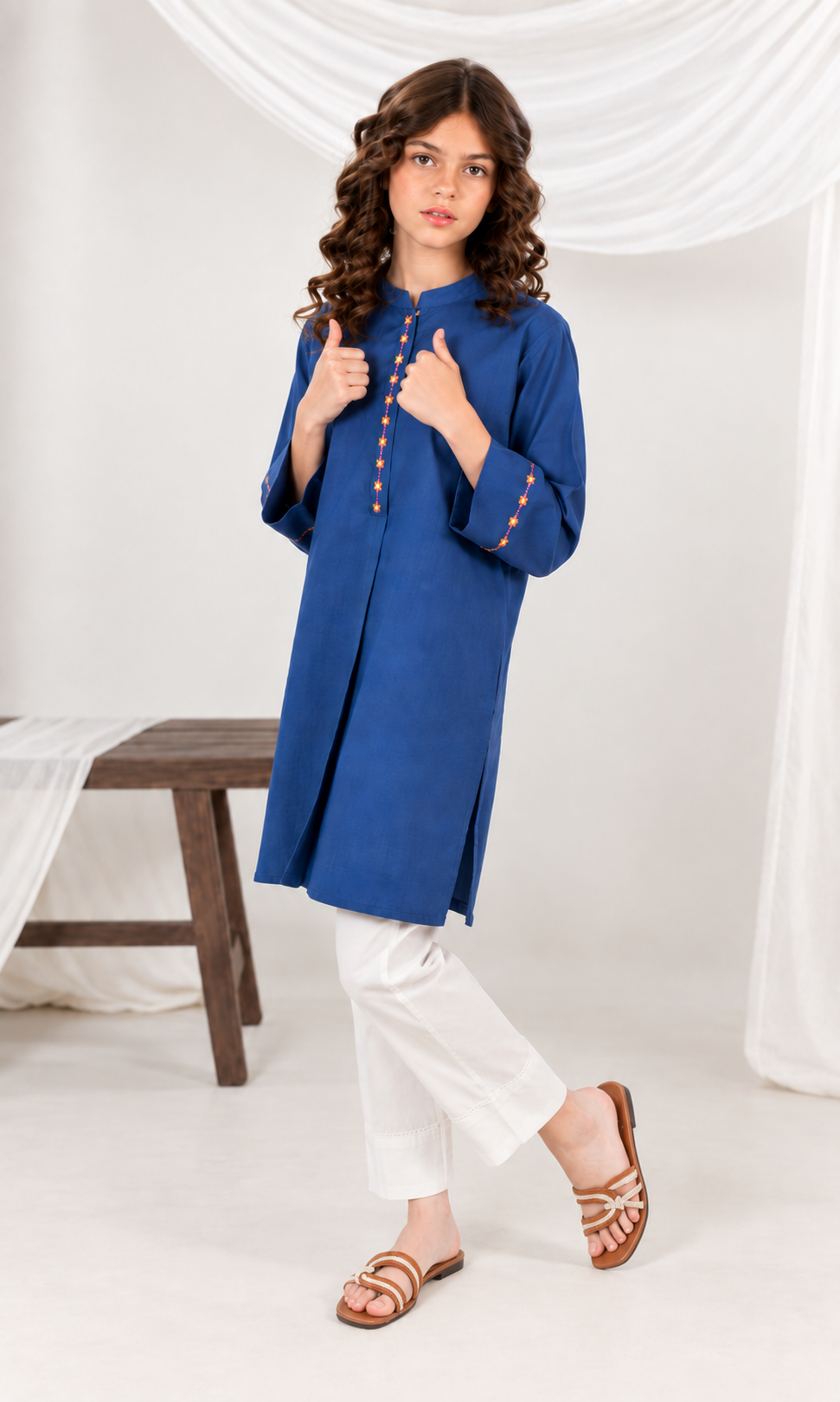 Girl's Stitched Dobby Kurti