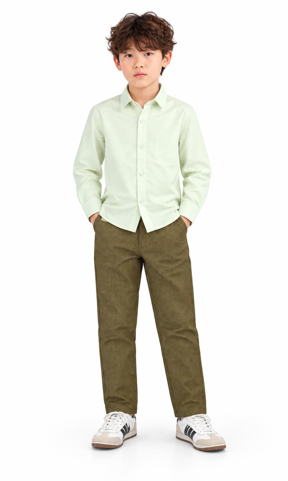 Boys Stitched Chino Pant - Khaki