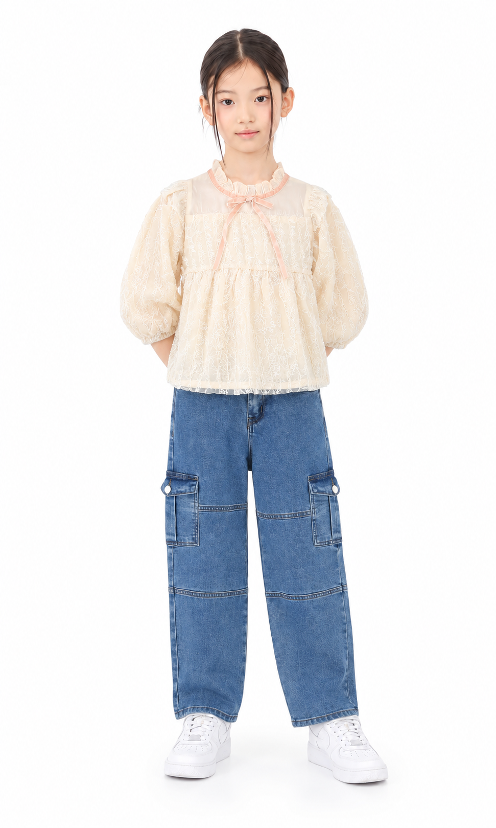 Girl's Denim Pant - Mid Blue