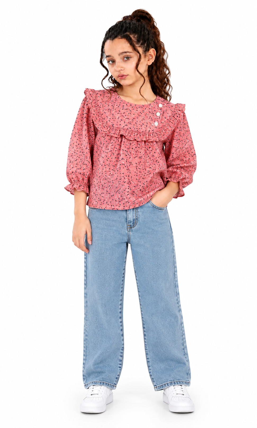 Girl's Denim Pant - Ice Blue