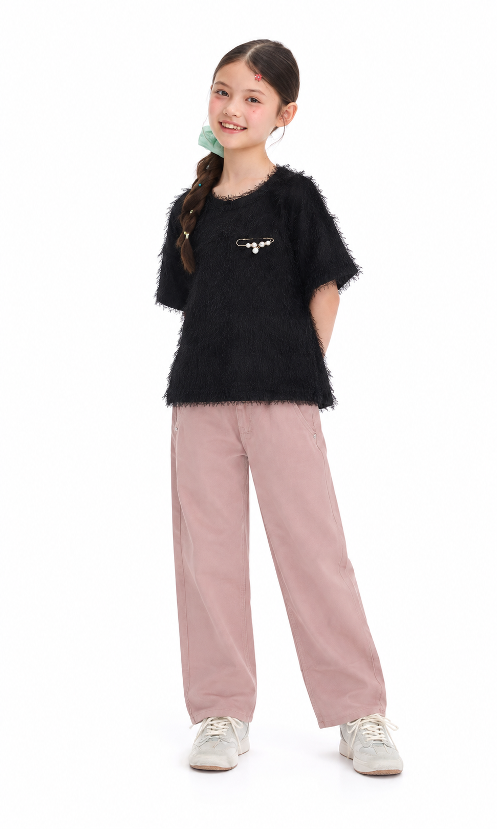 Girl's Denim Pant - Pink