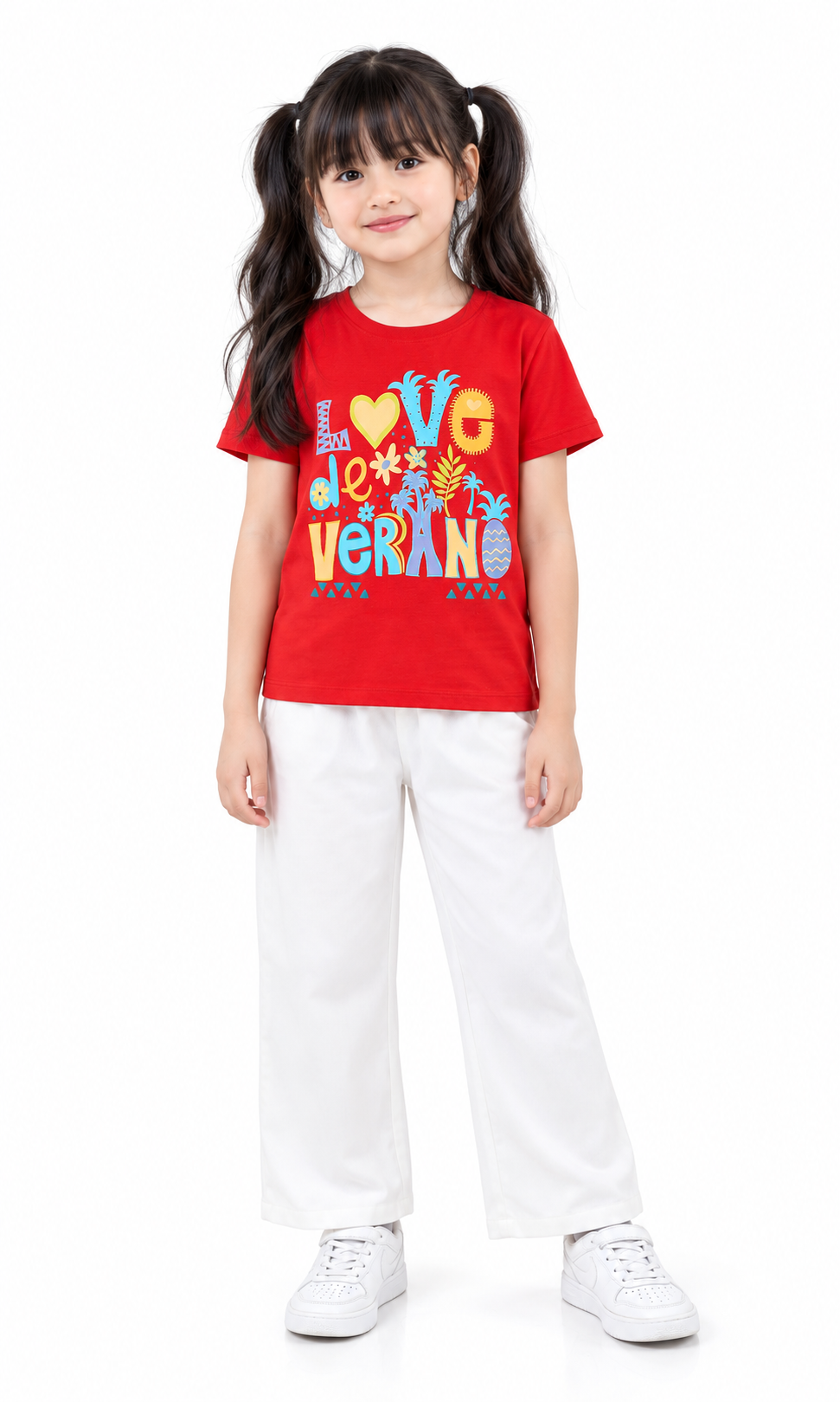 Girls Plain Trouser - White