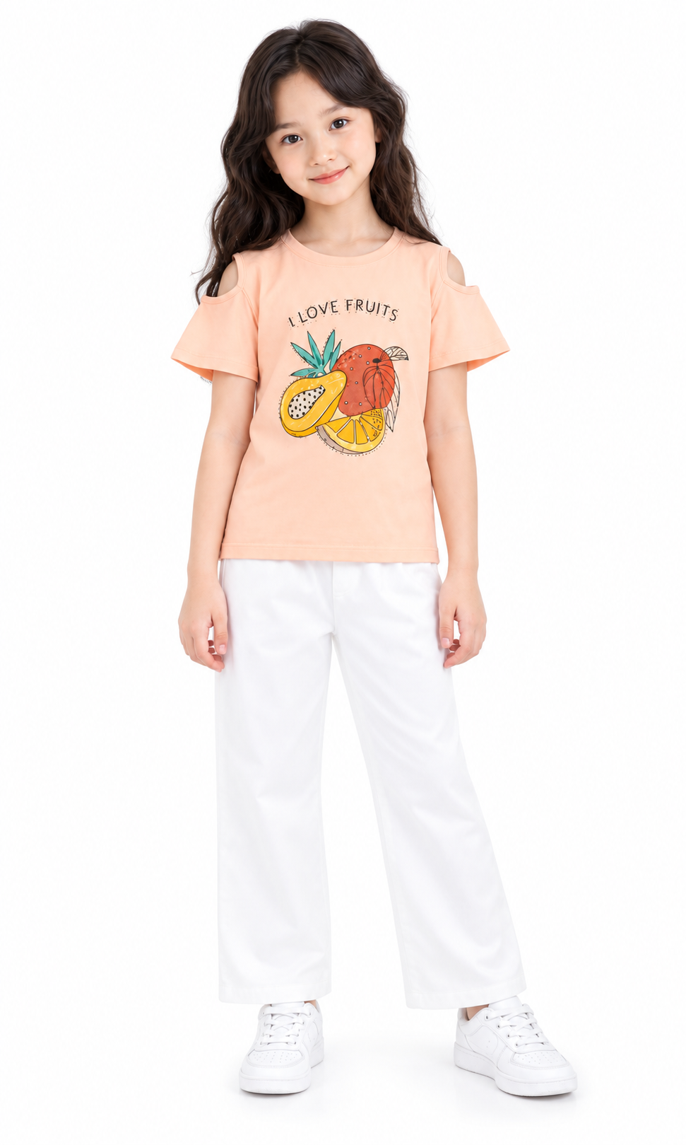 Girls Plain Trouser - White