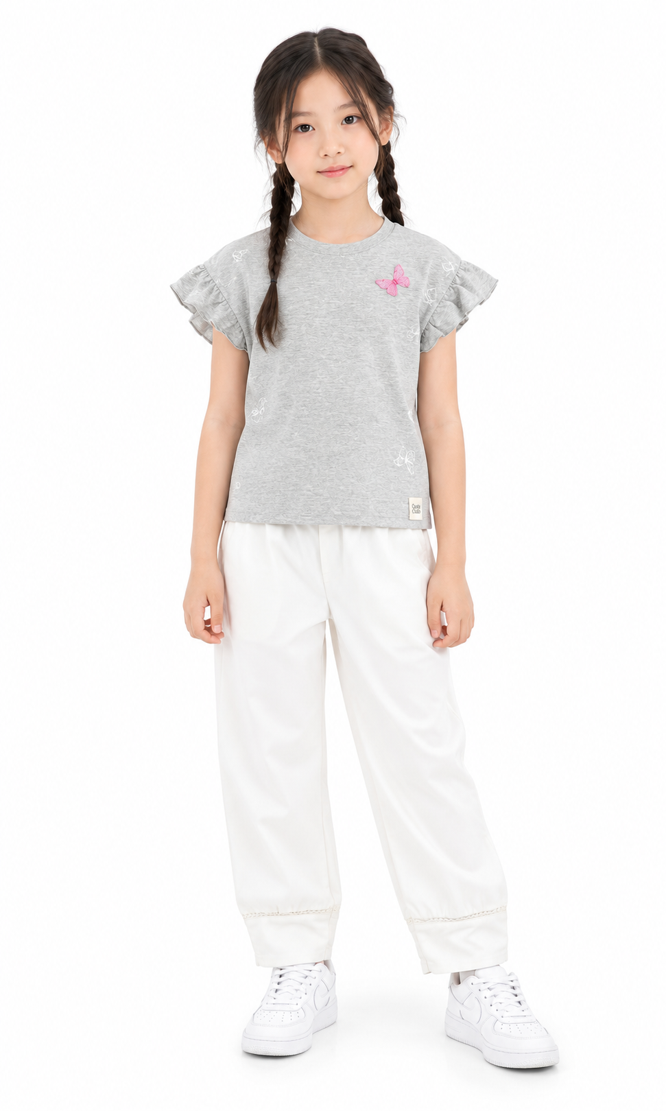 Girls Plain Trouser - White