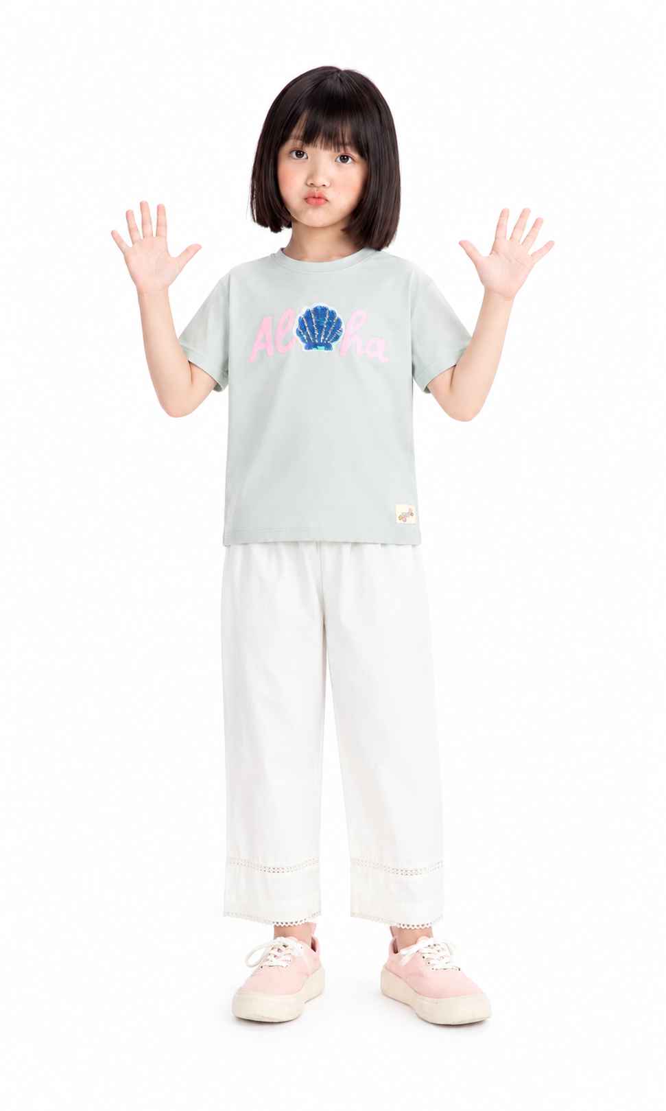 Girls Plain Trouser - White