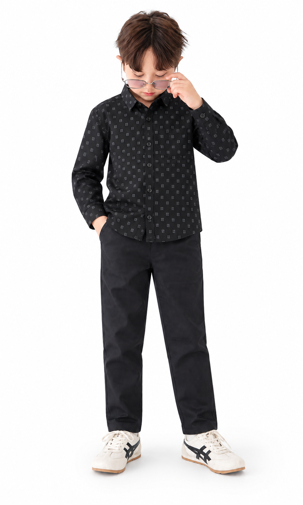 Boys Stitched Chino Pant - Charcoal