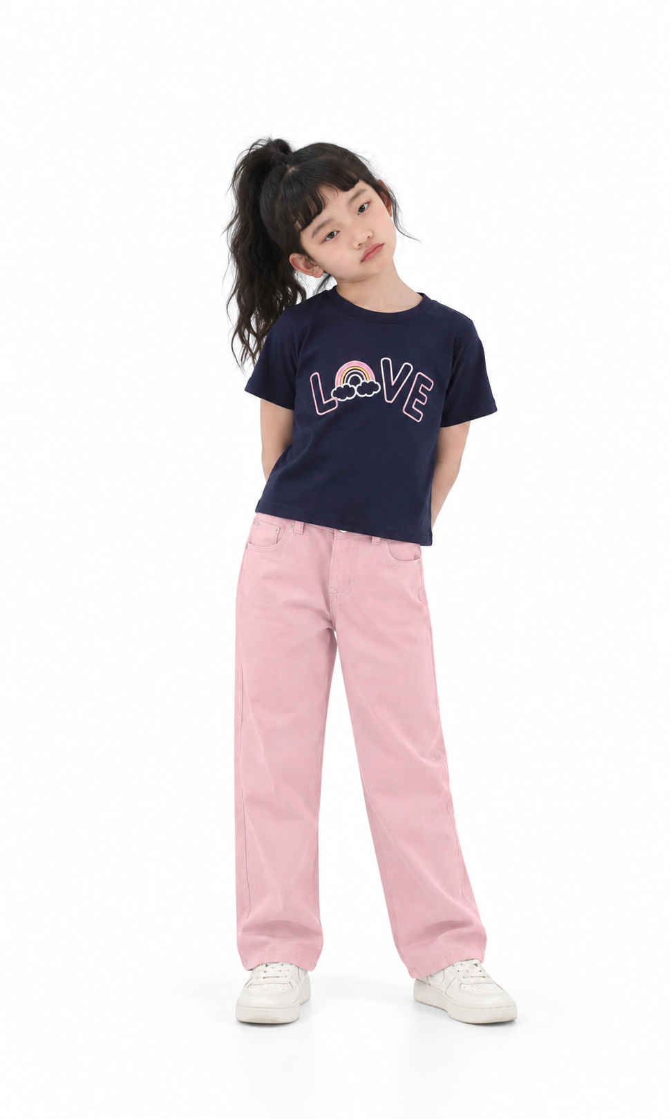 Girl's Denim Pant - Pink