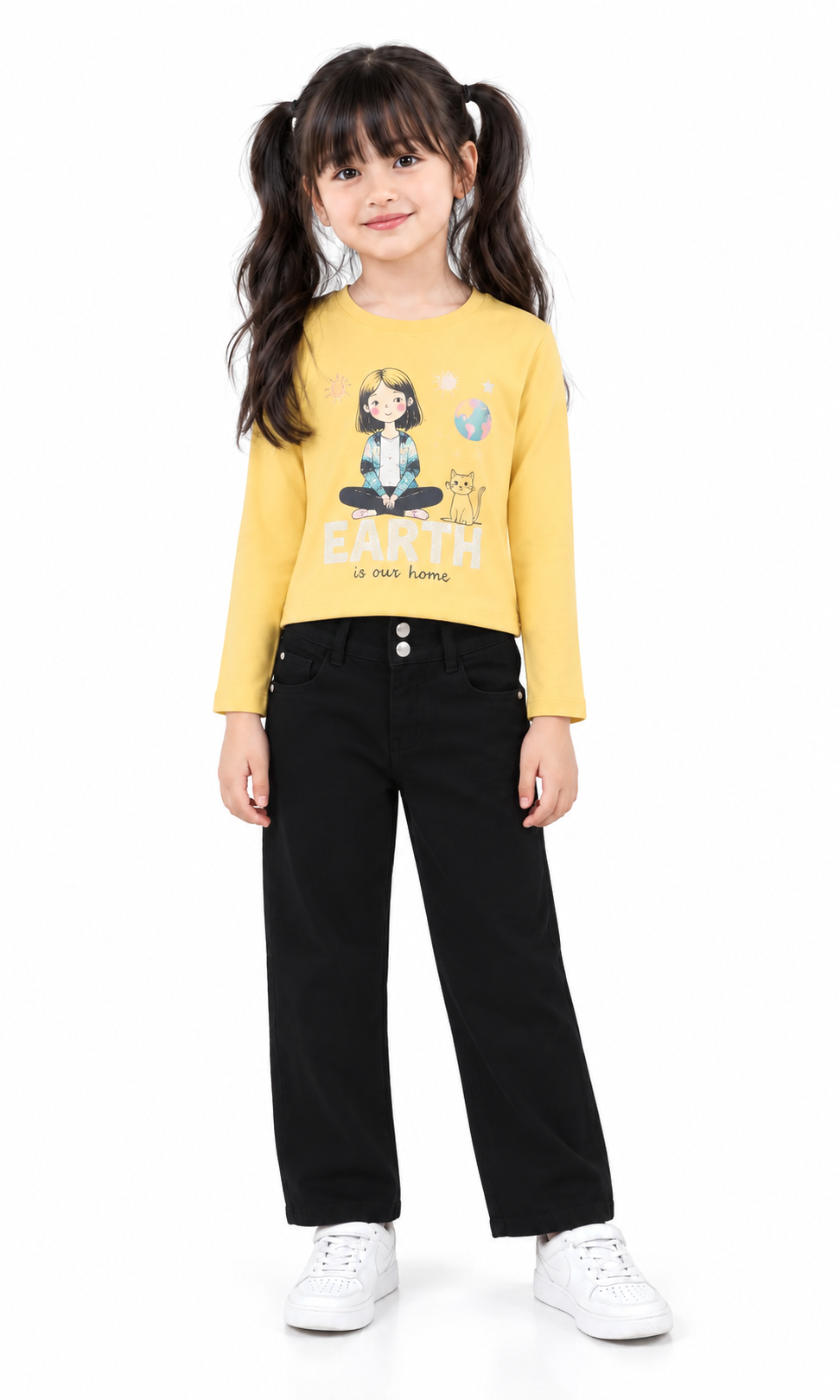 Girl's Denim Pant - Black