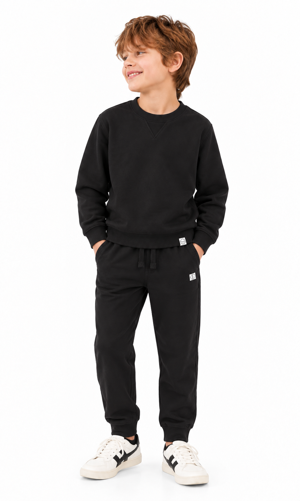 Boys 2 Pcs Track Suit - Black