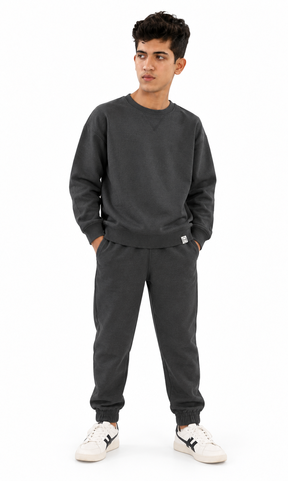 Boys 2 Pcs Track Suit - Dark Grey