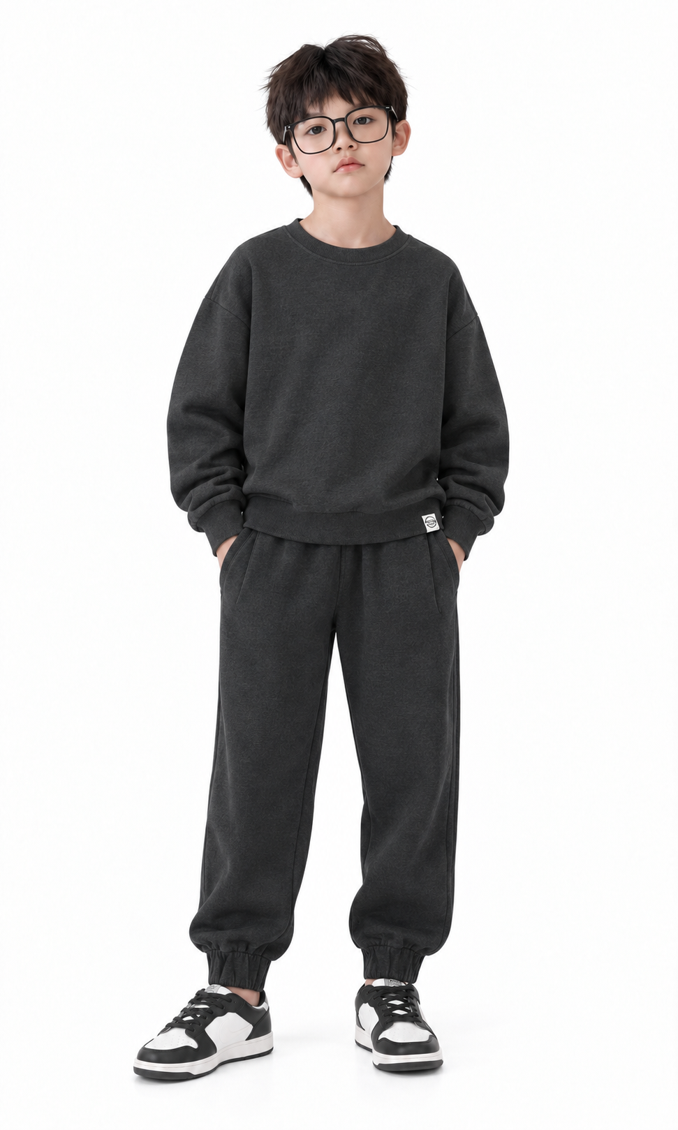 Boys 2 Pcs Track Suit - Dark Grey