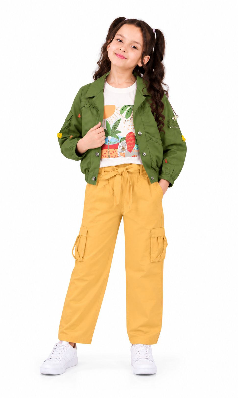 Girl's 3 PCs Suit - Dark Green
