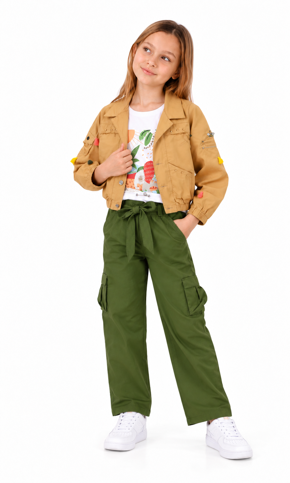 Girl's 3 PCs Suit - Light Orange