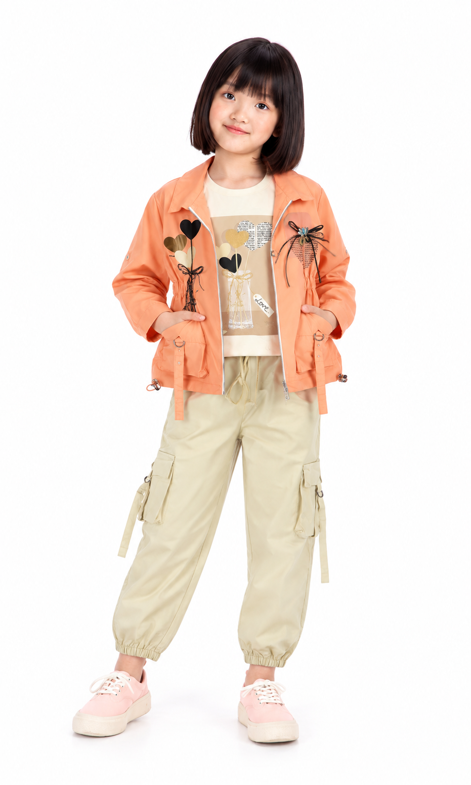 Girl's 3 PCs Suit - Orange