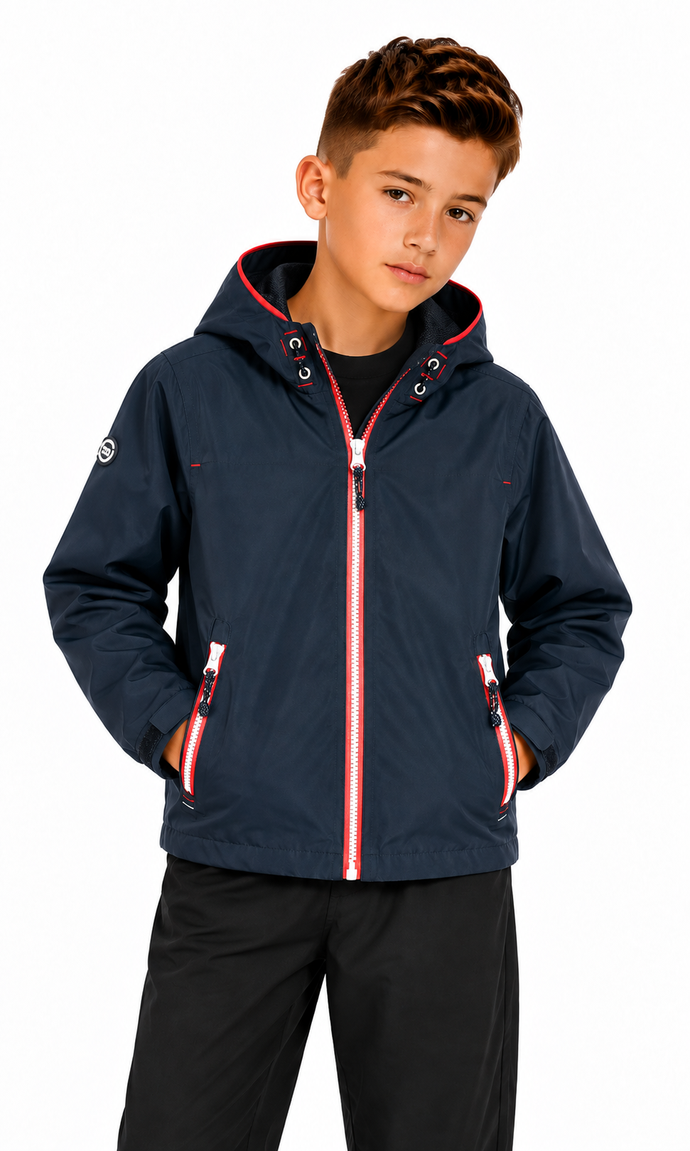 Boy's Raincoat with Hood Dark Blue Color