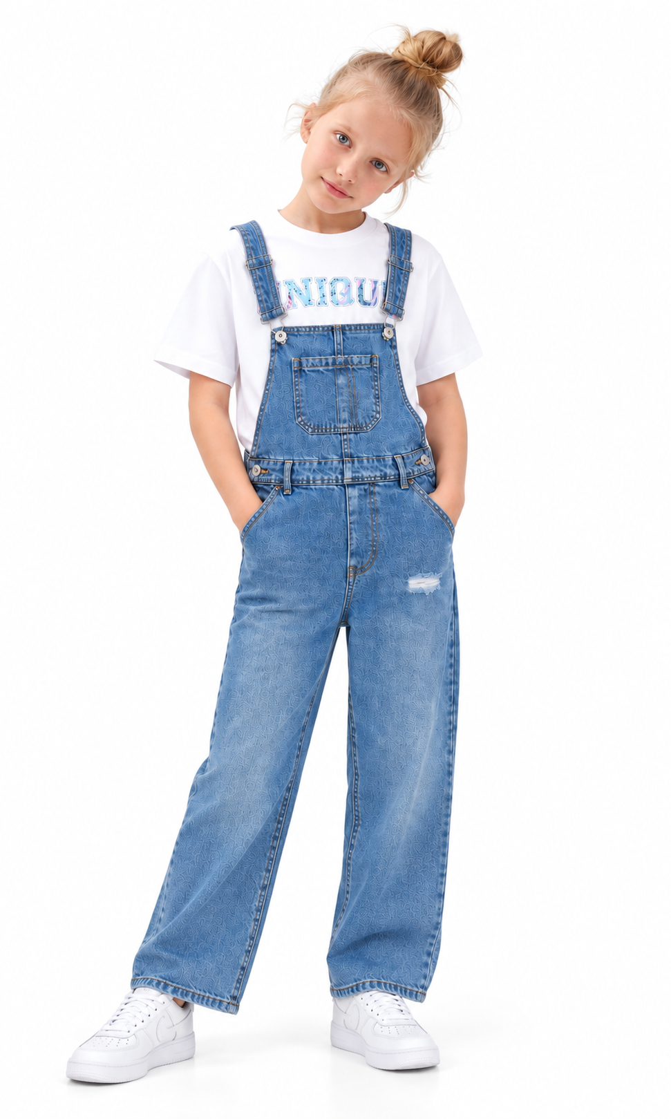 Girl's Denim Dangri Denim